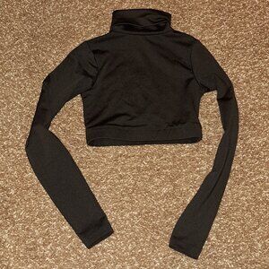 Black Cheer Crop Top Bodyliner - Youth XS